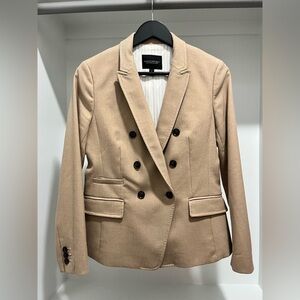 Banana Republic Boyfriend lined Blazer camel classic capsule wardrobe 6 petite